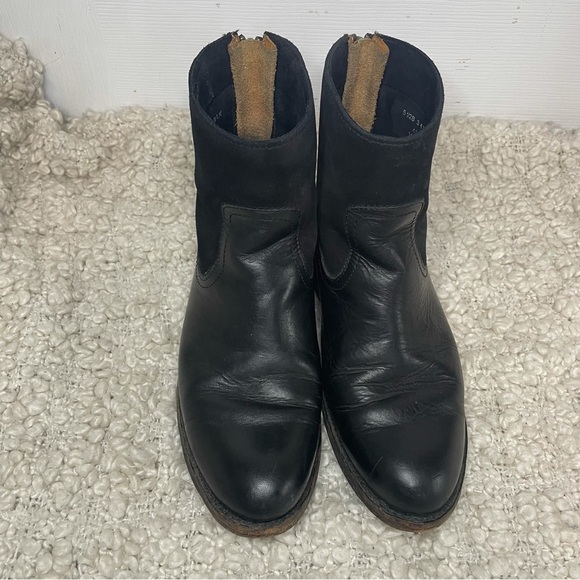 FRYE Black Leather & Suede Booties 5.5 - Picture 4 of 8